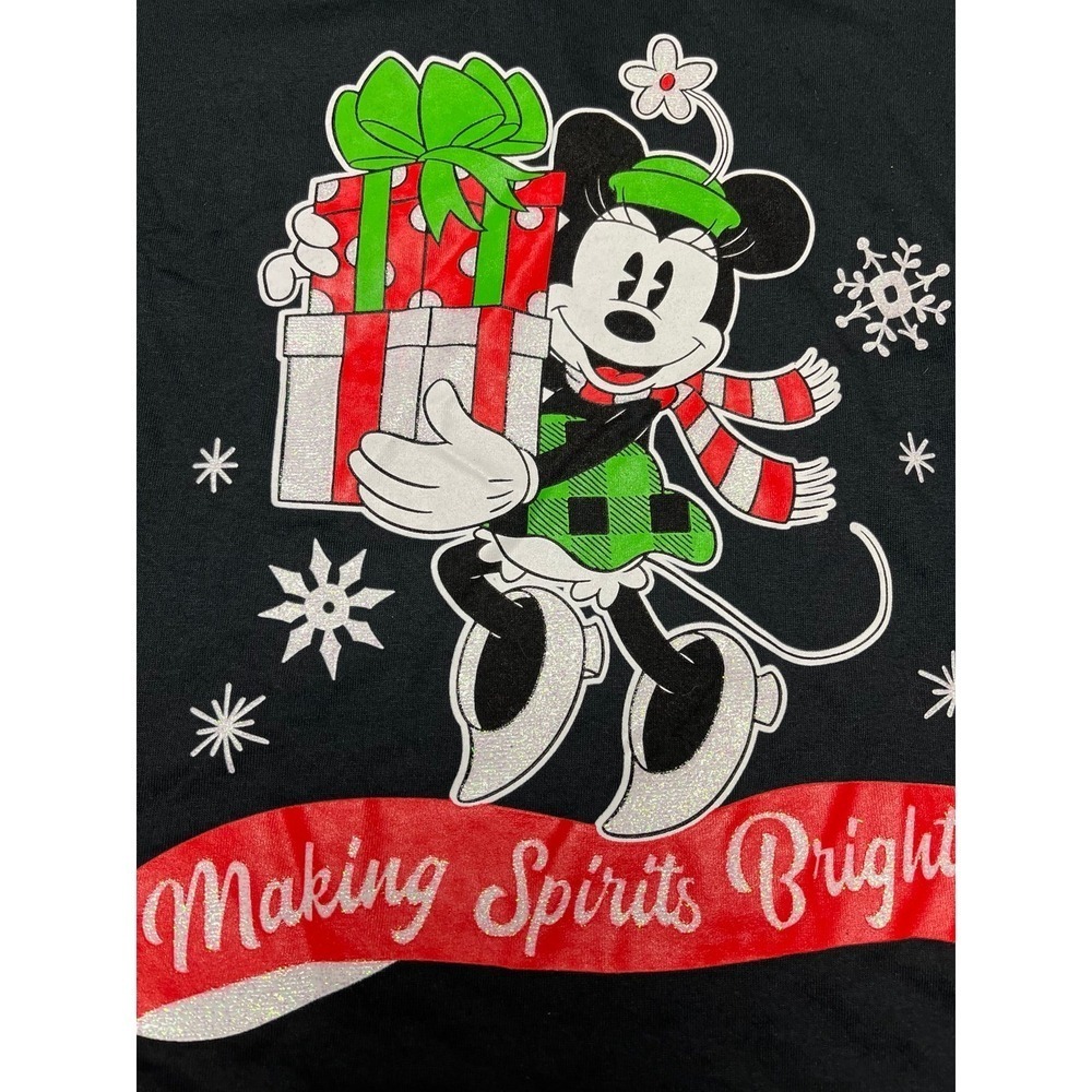 Disney Christmas Minnie‎ Mouse Tshirt NWT Girl's 7-8 - Picture 3 of 5